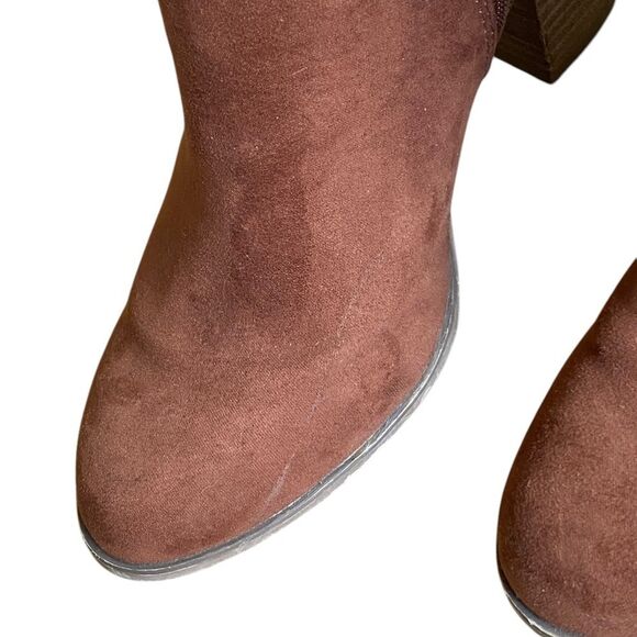 Carlos Santana Twilight Brown Suede Leather Boots Women's Size 6.5 Fringe Heel - Picture 6 of 14